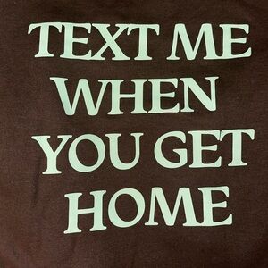 LONELY GHOST Brown Crewneck Sweater with Mint Green Text